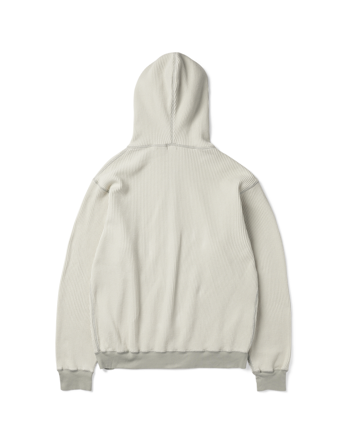 Waffle Full Zip Hoodie Ivory