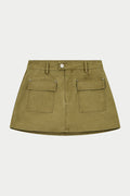WASHED MINI SKORT - KHAKI