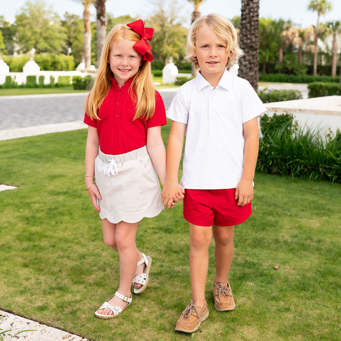 White Performance Polo - white boys performance polo matching top school shrimp and grits kids clothing 2