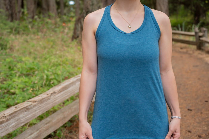 Women's Eco Racerback Tank Top - Blank Apparel - Teal