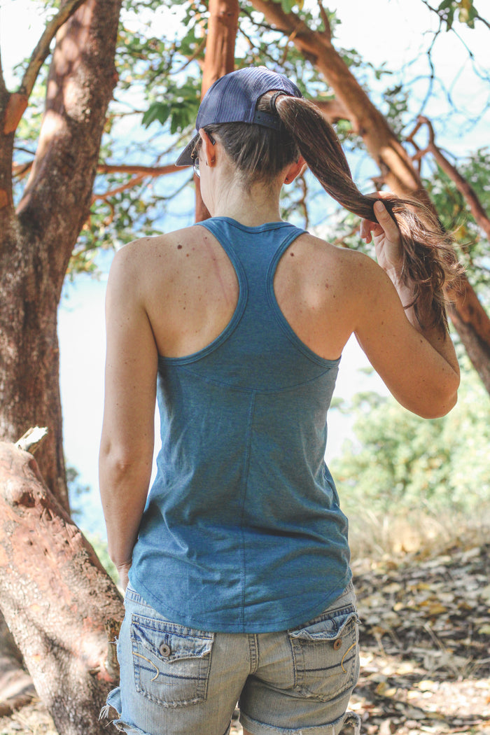 Women's Eco Racerback Tank Top - Blank Apparel - Teal