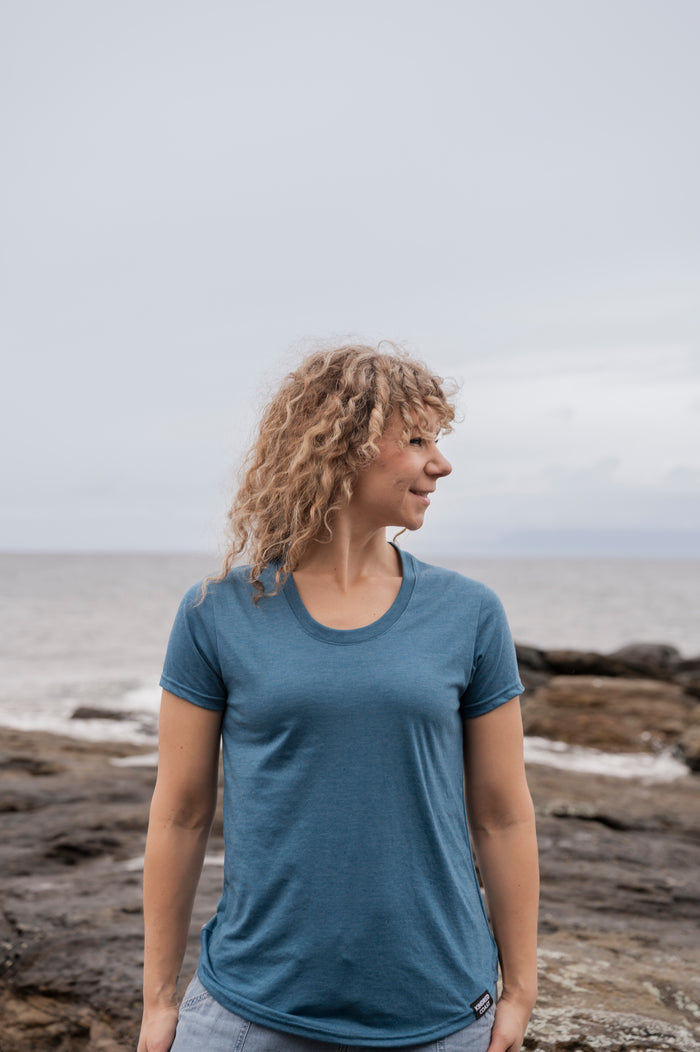 Women's Eco Tee - Blank Apparel - Heather Teal