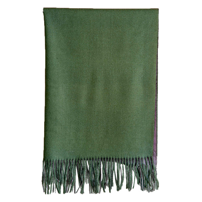 Woolen Revesible Stoles & Shawls |Green & Lilac| 70x180 CM | - Mojopanda Organic  Store