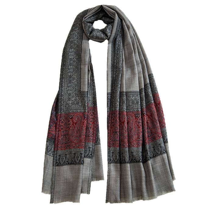 Woolen Stoles & Shawls | Grey & Multi | 100x200 CM |