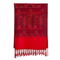 Woolen Stoles & Shawls | Red & Multi | 75x200 CM | - Mojopanda Organic  Store