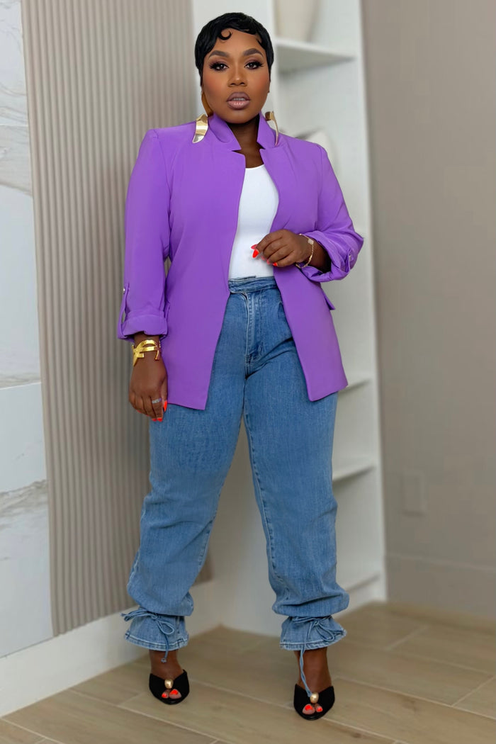 Yvette Boyfriend Blazer - Purple